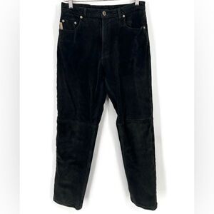 Vintage Wash‎ & Wear Black Leather Pants Sz 32